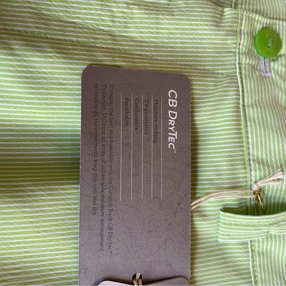NWT Cutter & Buck Golf Shorts green pinstriped size 36 DryTech - Picture 9 of 14
